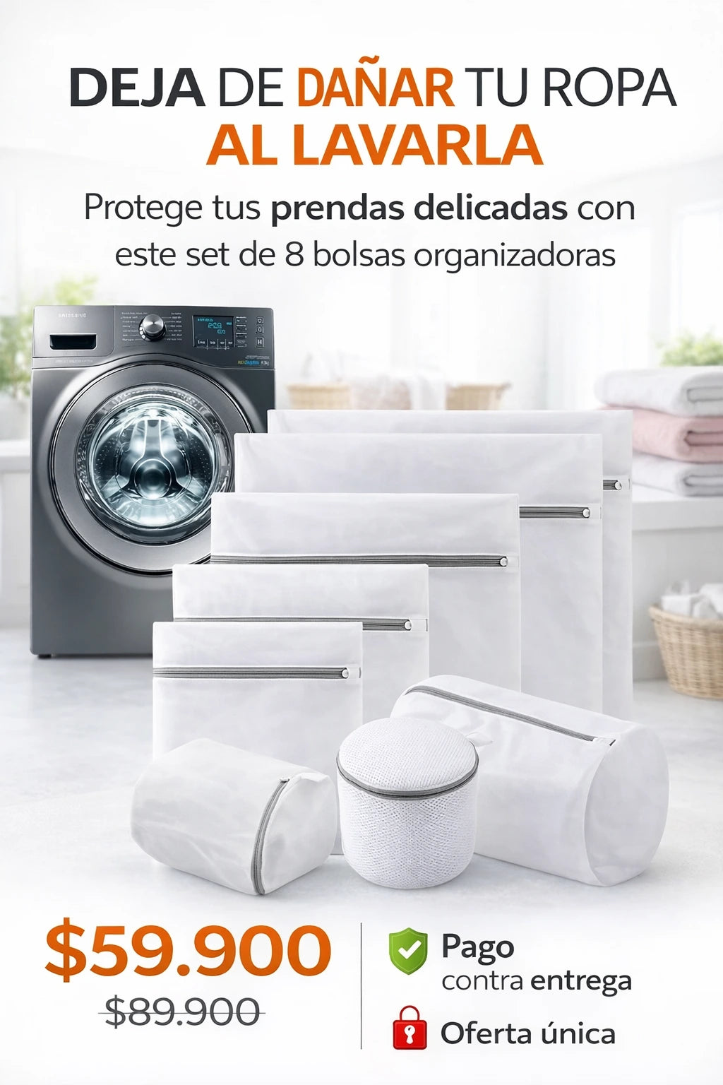 Set x8 Bolsas Protectoras de Lavado